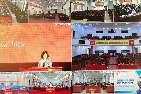 Lai Châu: Hội nghị trực tuyến quán triệt các văn bản của Trung ương và Tỉnh ủy.