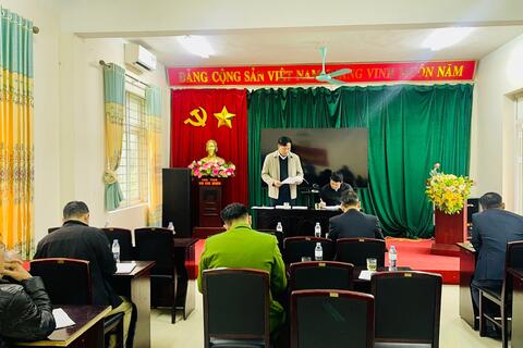 Đoàn kiểm tra liên ngành an toàn thực phẩm làm việc tại xã Nậm Tăm